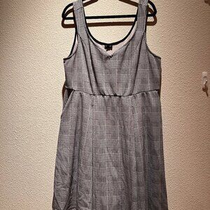 Torrid Sleeveless Black Houndstooth Scuba Knit Skater Dress w Pockets Sz 3X